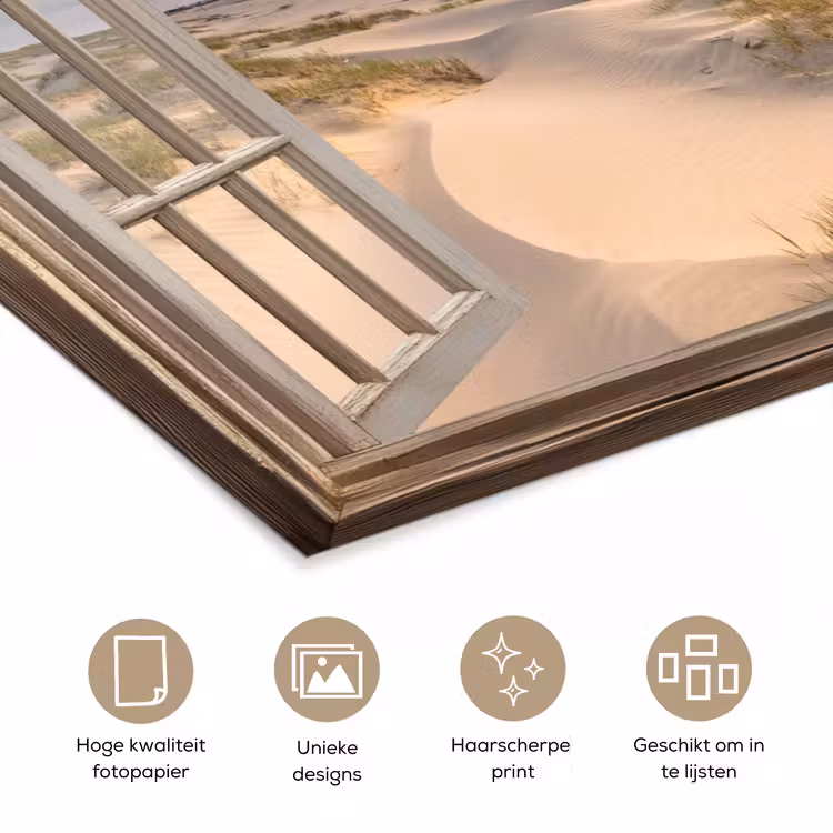 Poster - Doorkijk - Strand - Duinen - Natuur - Landschap — 5
