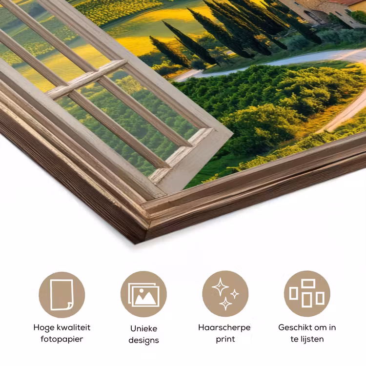 Poster - Doorkijk - Toscane - Uitzicht - Landschap - Zomer — 5