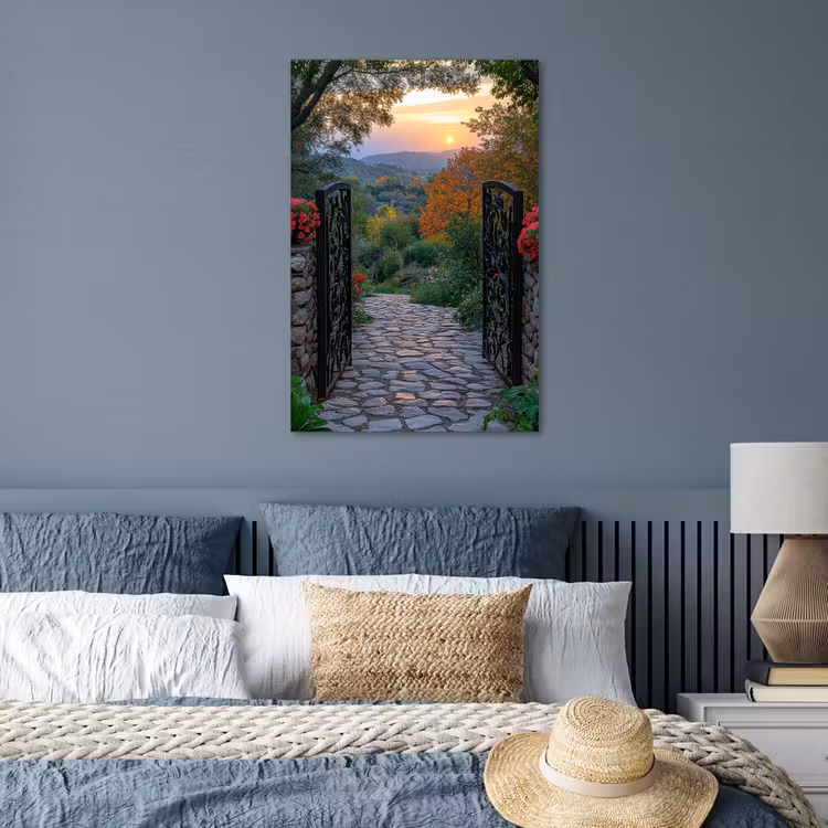 Poster - Landschap - Hek - Pad - Zonsondergang - Natuur — 3