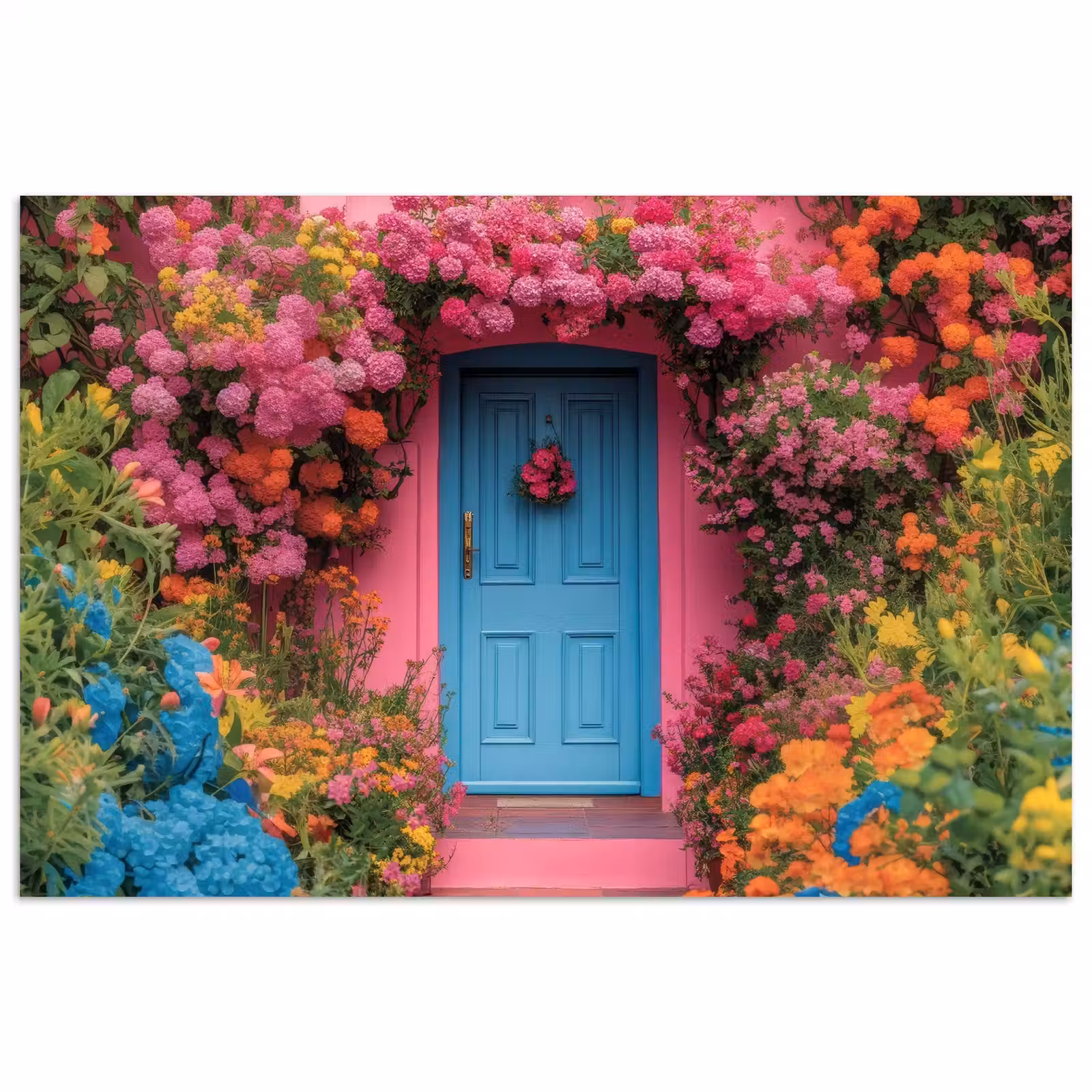 Poster - Bloemen - Deur - Roze — 1
