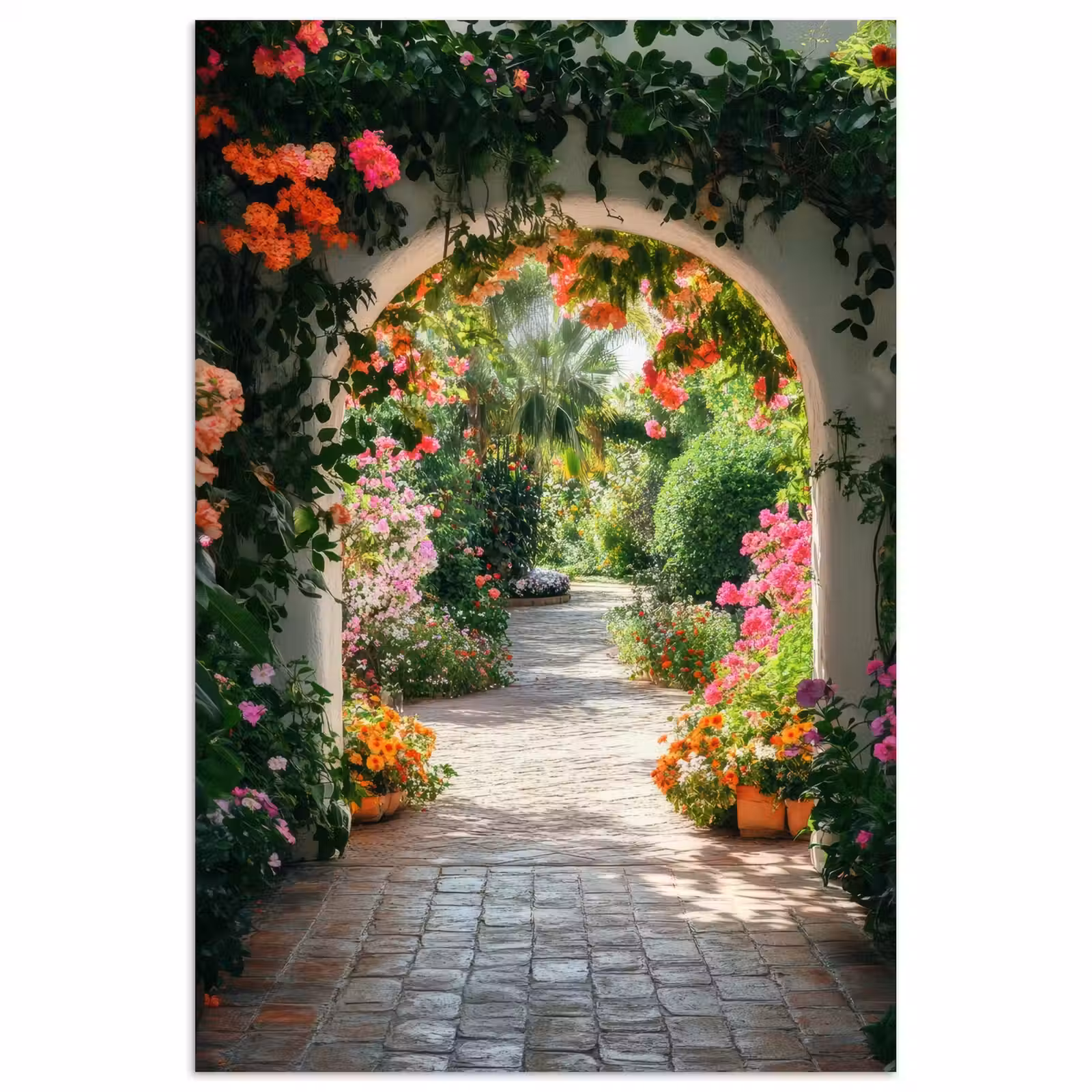 Poster - Doorkijk - Bloemen - Natuur - Bloementuin — 1