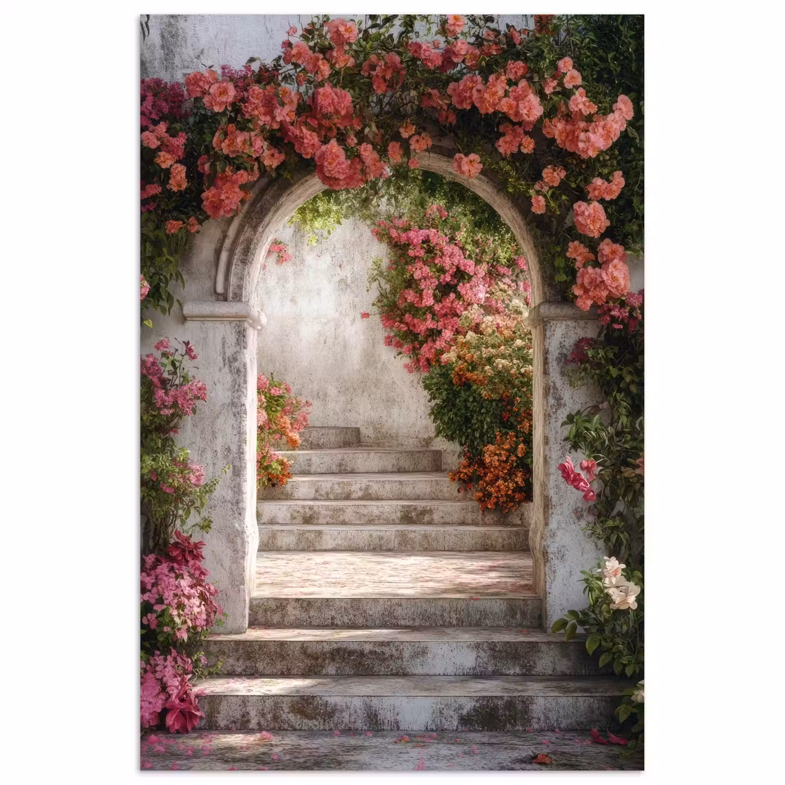 Poster - Doorkijk - Rozen - Vintage - Poort — 1