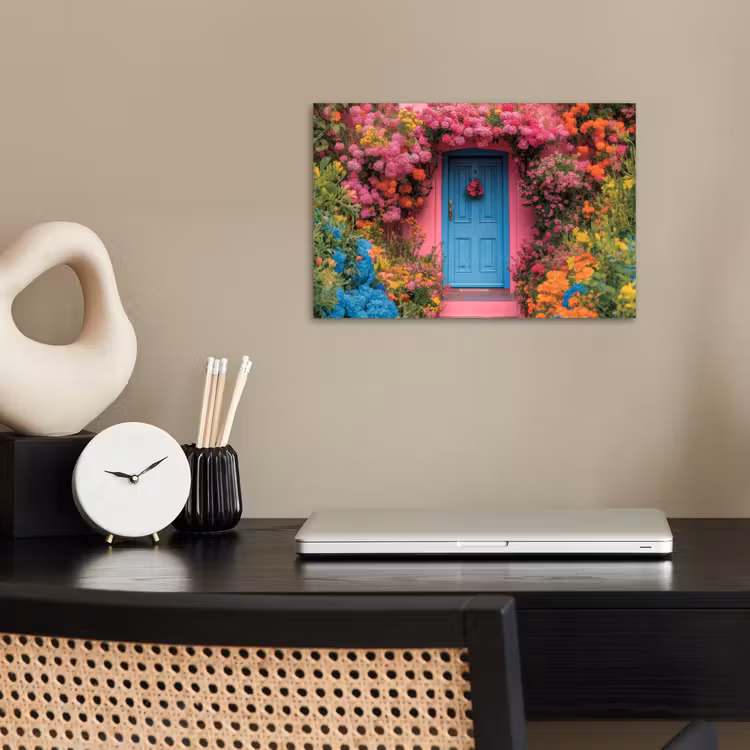 Poster - Bloemen - Deur - Roze — 2