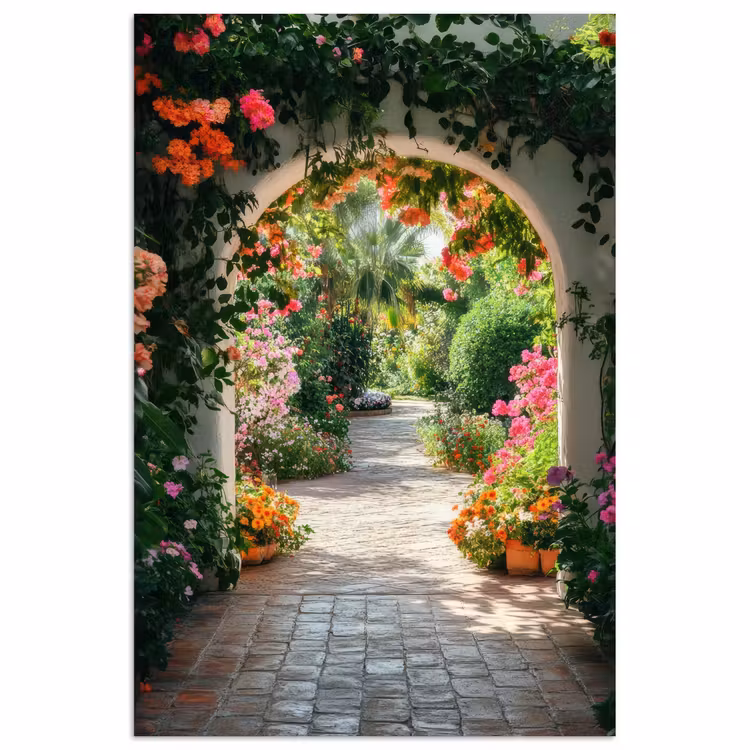 Poster - Doorkijk - Bloemen - Natuur - Bloementuin — 1