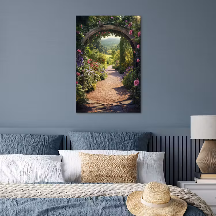Poster - Doorkijk - Bloemen - Natuur - Rozenboog — 3
