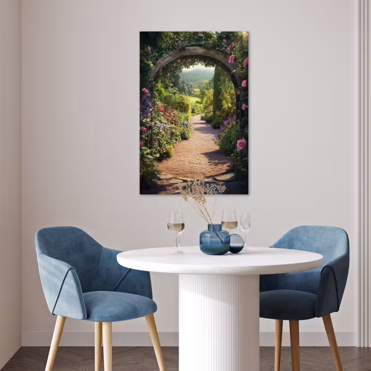Poster - Doorkijk - Bloemen - Natuur - Rozenboog — 4