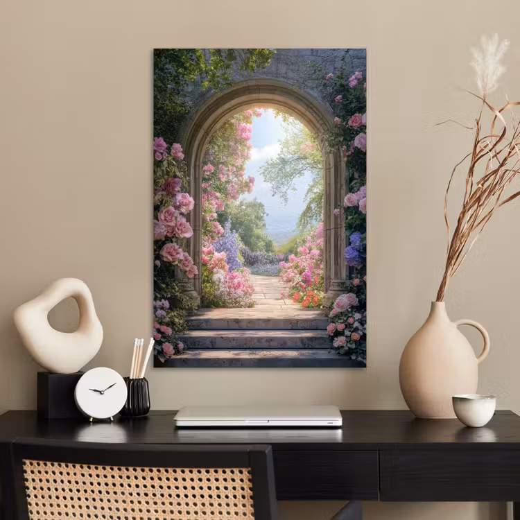 Poster - Doorkijk - Rozen - Vintage - Bloemen — 2