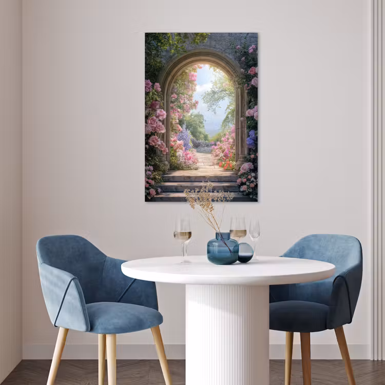 Poster - Doorkijk - Rozen - Vintage - Bloemen — 4