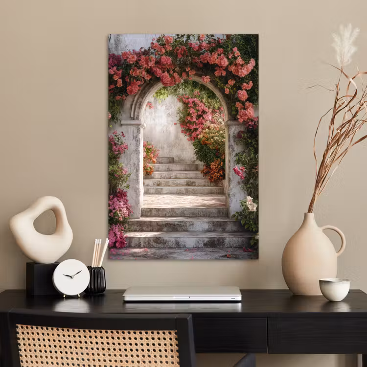 Poster - Doorkijk - Rozen - Vintage - Poort — 2