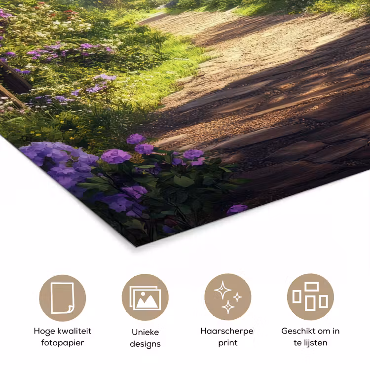 Poster - Doorkijk - Rozenboog - Uitzicht - Landschap - Bloemen — 5