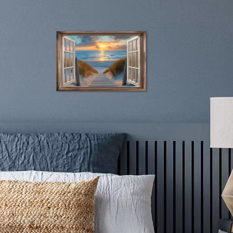 Poster - Doorkijk - Strand - Pad - Zonsondergang — 3