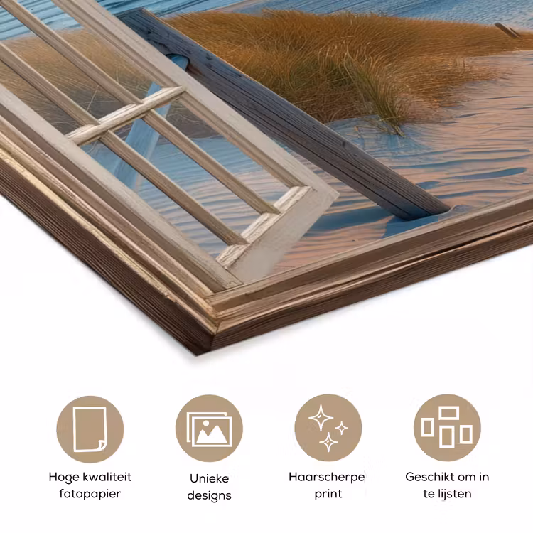 Poster - Doorkijk - Strand - Pad - Zonsondergang — 5