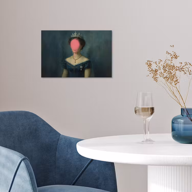 Poster - Kroon - Roze druipend verf - Portret — 4