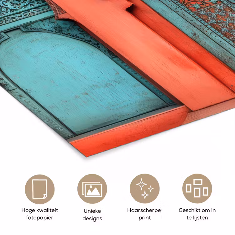 Poster - Lantaarn - Deur - Turquoise — 5