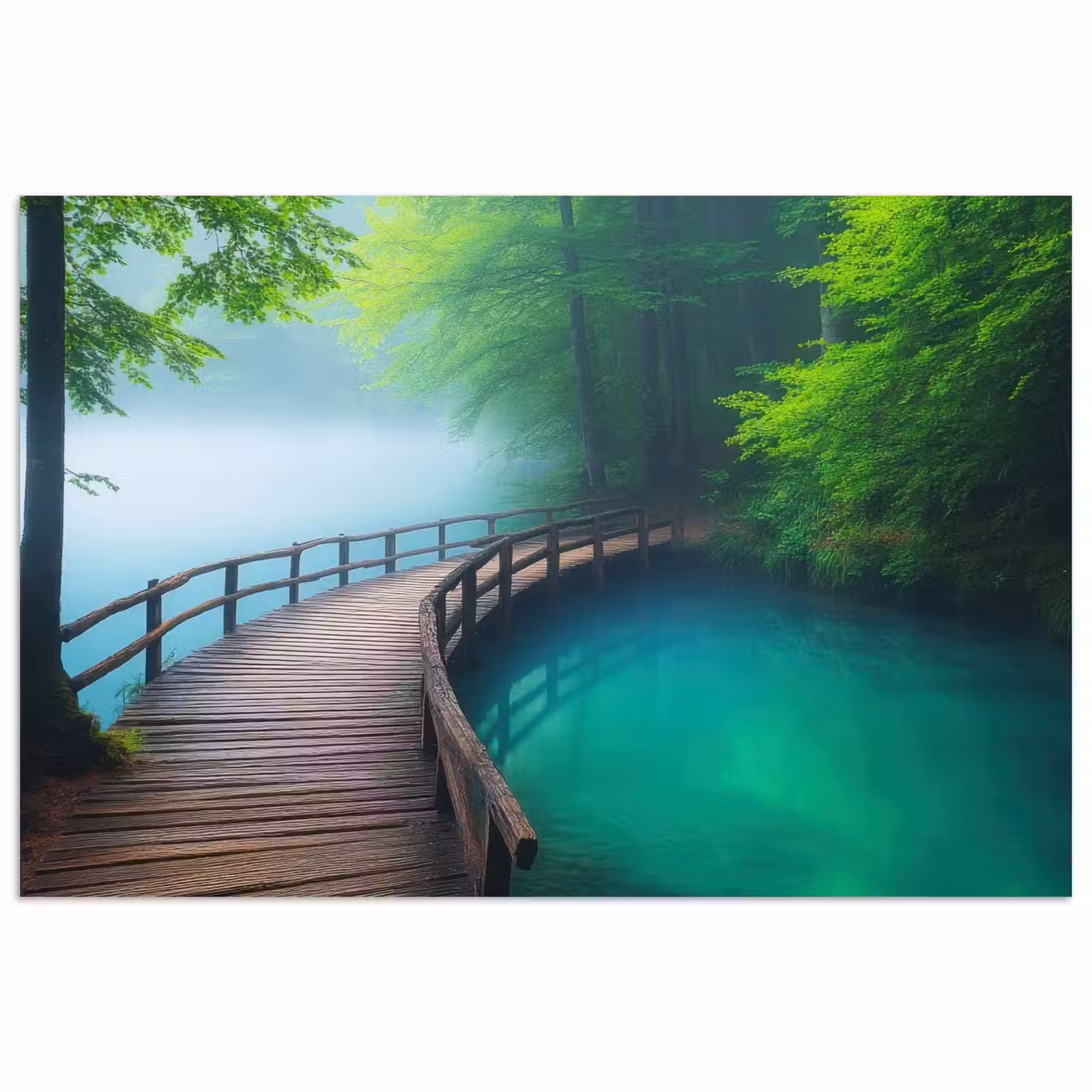 Poster - Brug - Water - Rivier - Bos — 1