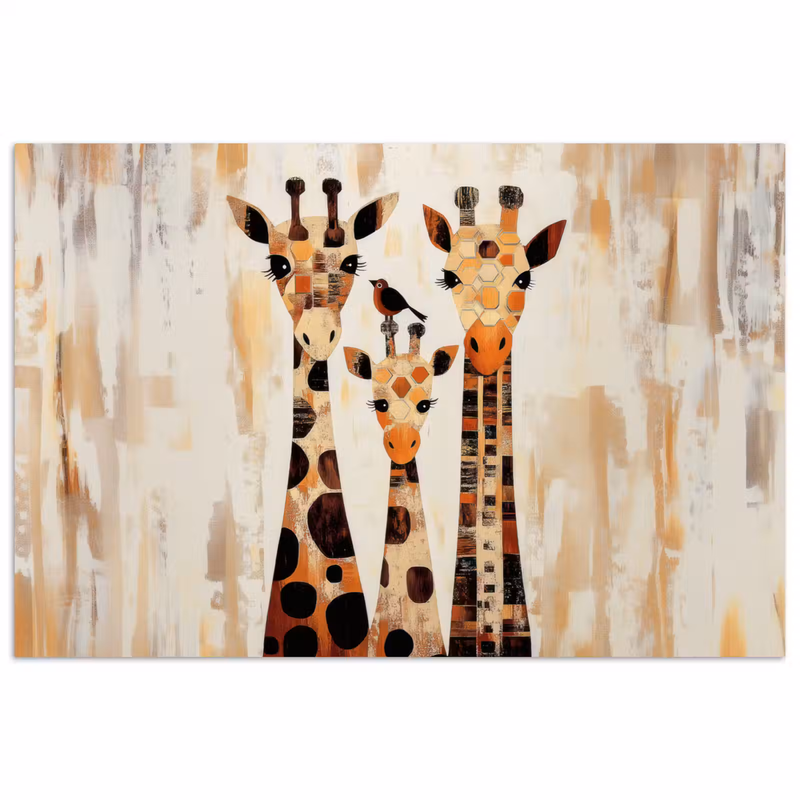 Poster - Giraffen - Cartoon - Crème — 1