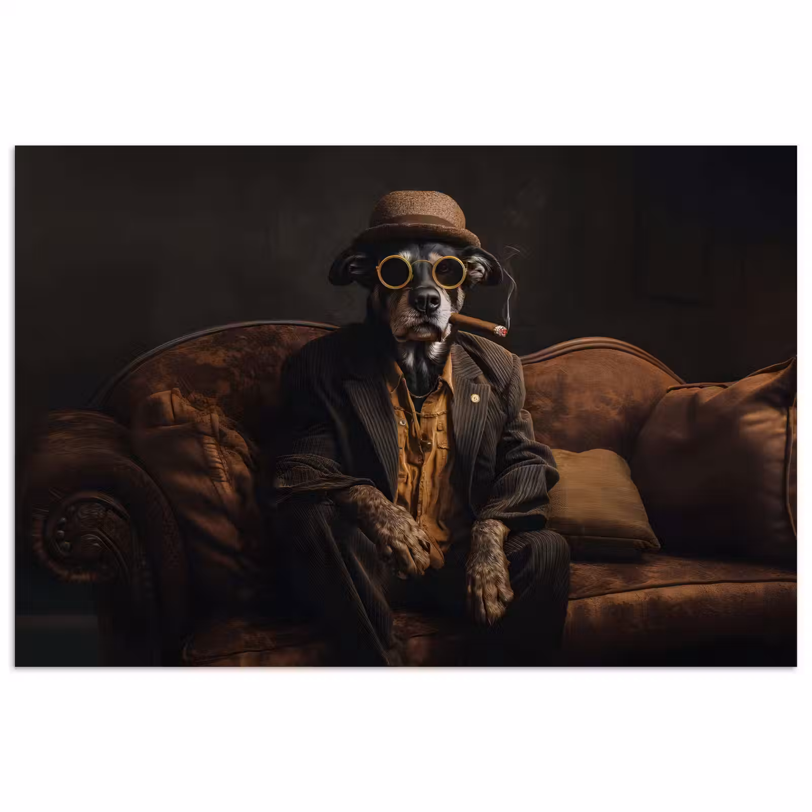Poster - Hond - Sigaar - Hoed - Pak — 1