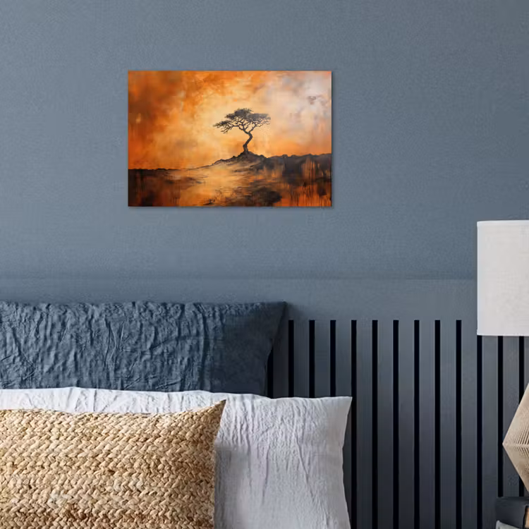 Poster - Boom - Landschap - Oranje — 3