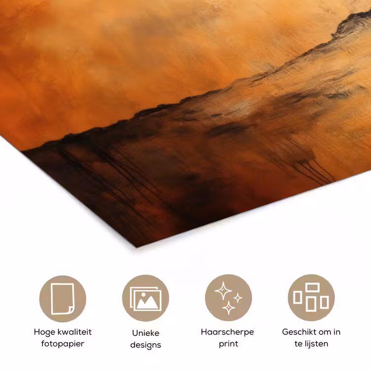 Poster - Boom - Landschap - Oranje — 5