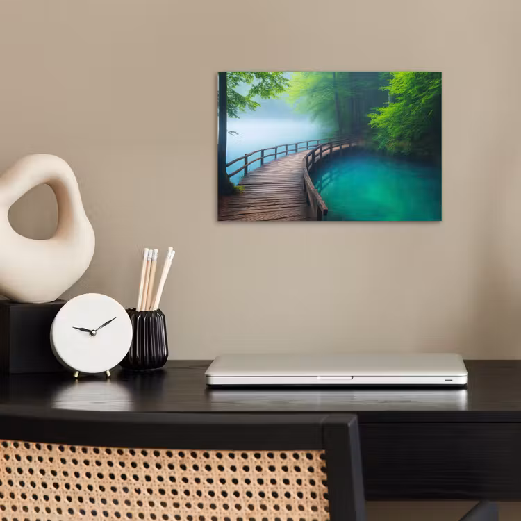 Poster - Brug - Water - Rivier - Bos — 2