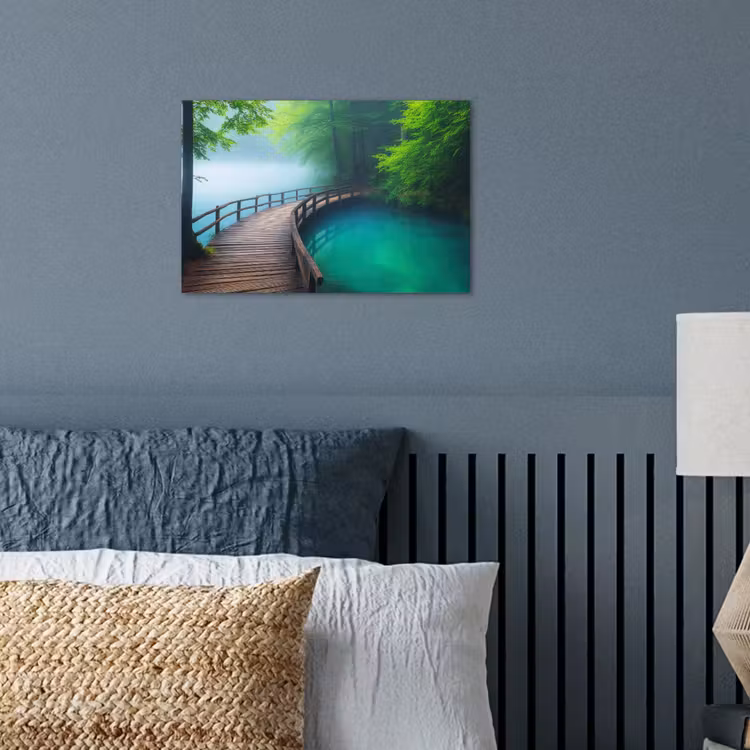 Poster - Brug - Water - Rivier - Bos — 3