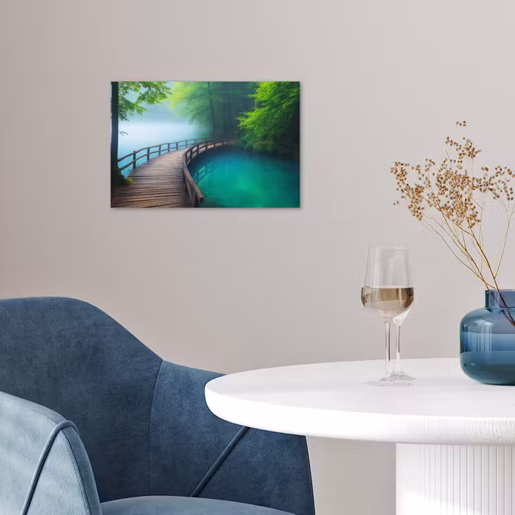 Poster - Brug - Water - Rivier - Bos — 4