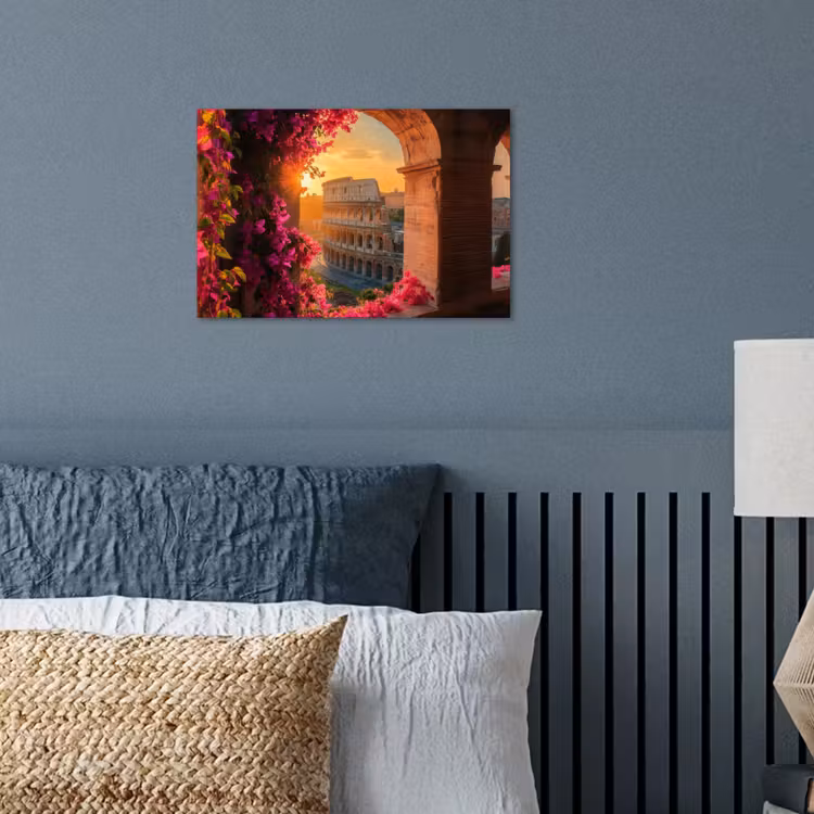 Poster - Colosseum - Rome - Roze Bloemen — 3