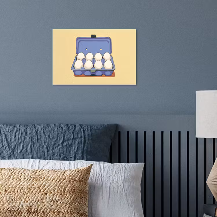 Poster - Eieren - Doos - Minimalistisch - Blauw — 3