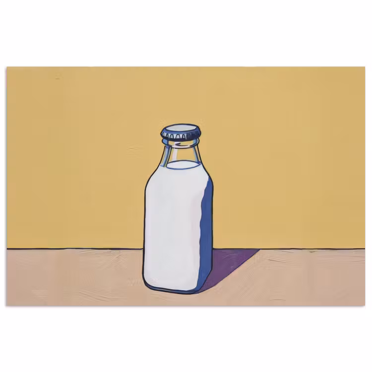 Poster - Glazen - Fles - Illustratie - Melk — 1