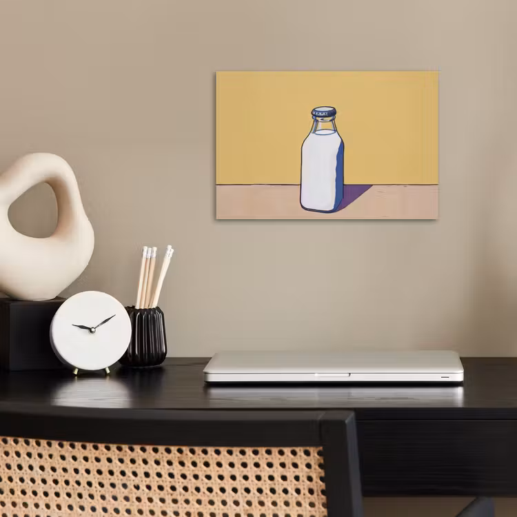 Poster - Glazen - Fles - Illustratie - Melk — 2
