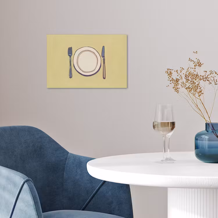 Poster - Illustratie - Bord - Bestek - Beige — 4