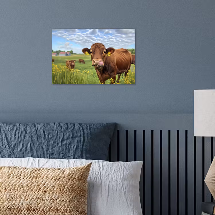 Poster - Koe - Weide - Bloemen — 3