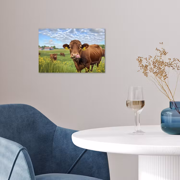 Poster - Koe - Weide - Bloemen — 4
