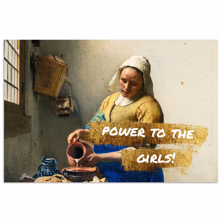 Poster - Melkmeisje - Goud - Quotes - Schilderij - Oude meesters — 1
