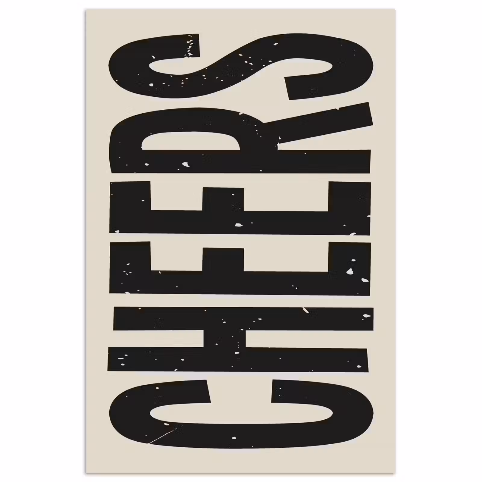 Poster - Cheers - Japandi - Zwart - Letters — 1