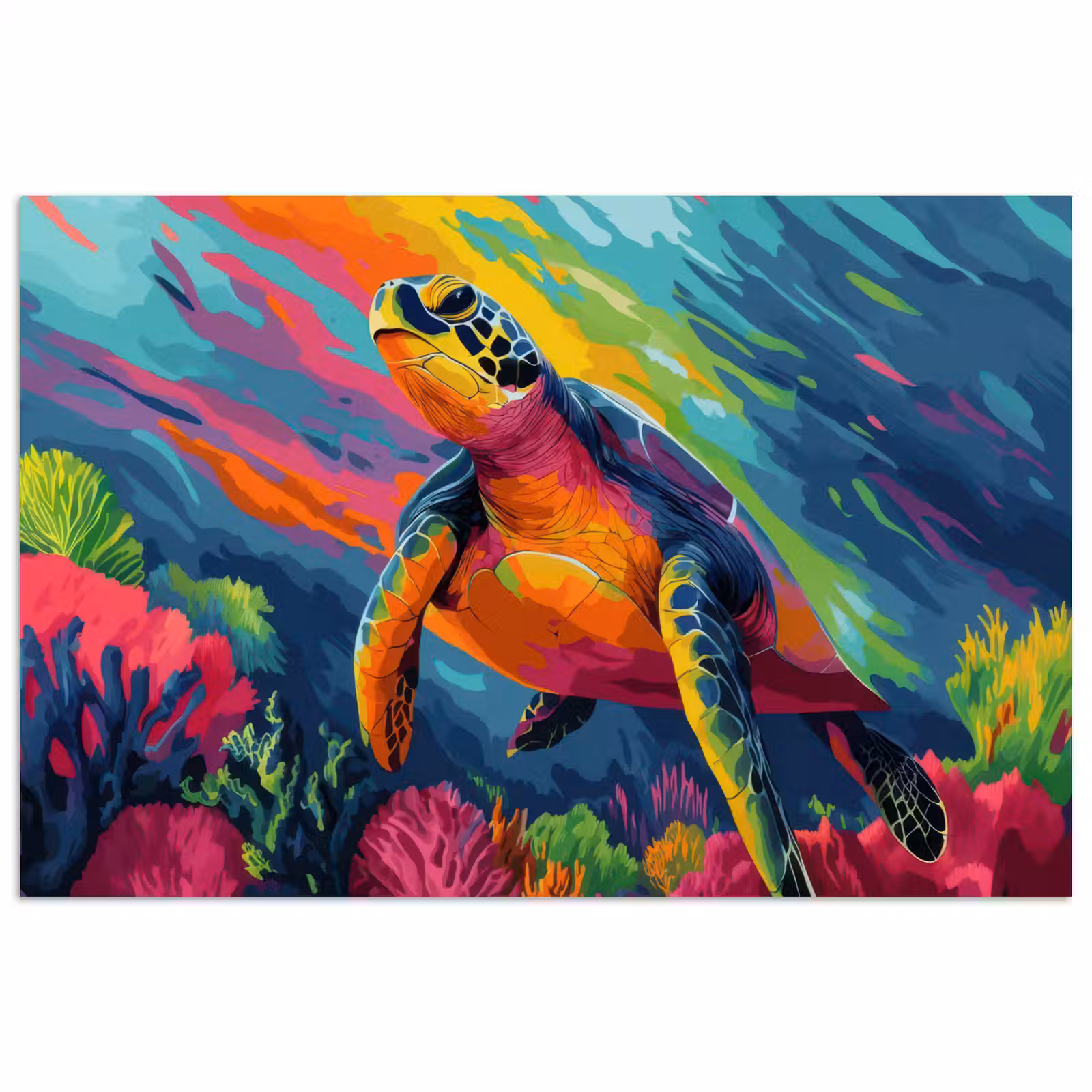 Poster - Koraal - Schildpad - Abstract - Water — 1