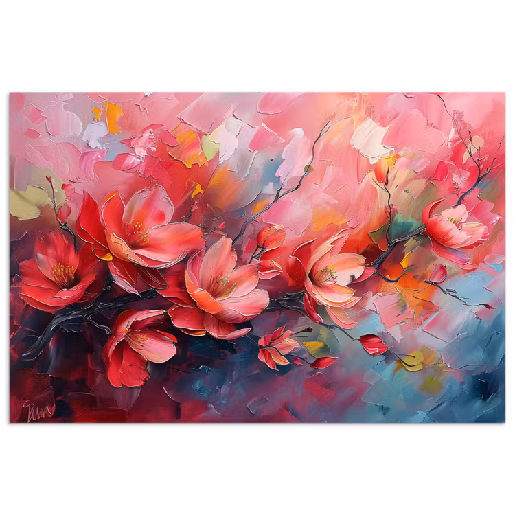 Poster - Bloemen - Roze - Watercolor - Natuur- Kunst — 1