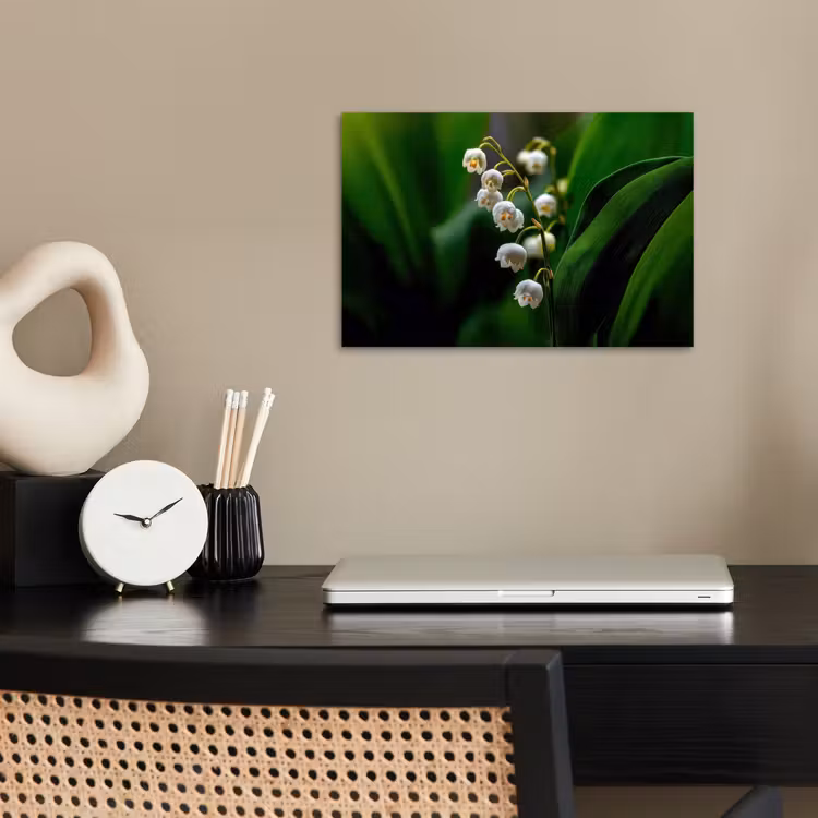 Poster - Bloemen - Wit - Bladeren - Lelietjes — 2