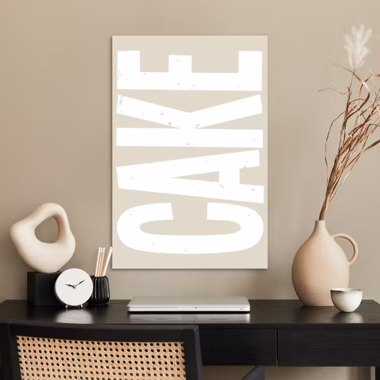 Poster - Cake - Woord - Japandi - Wit — 2