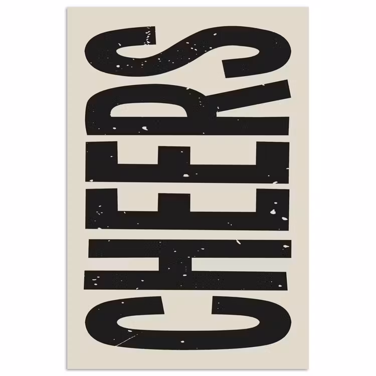 Poster - Cheers - Japandi - Zwart - Letters — 1