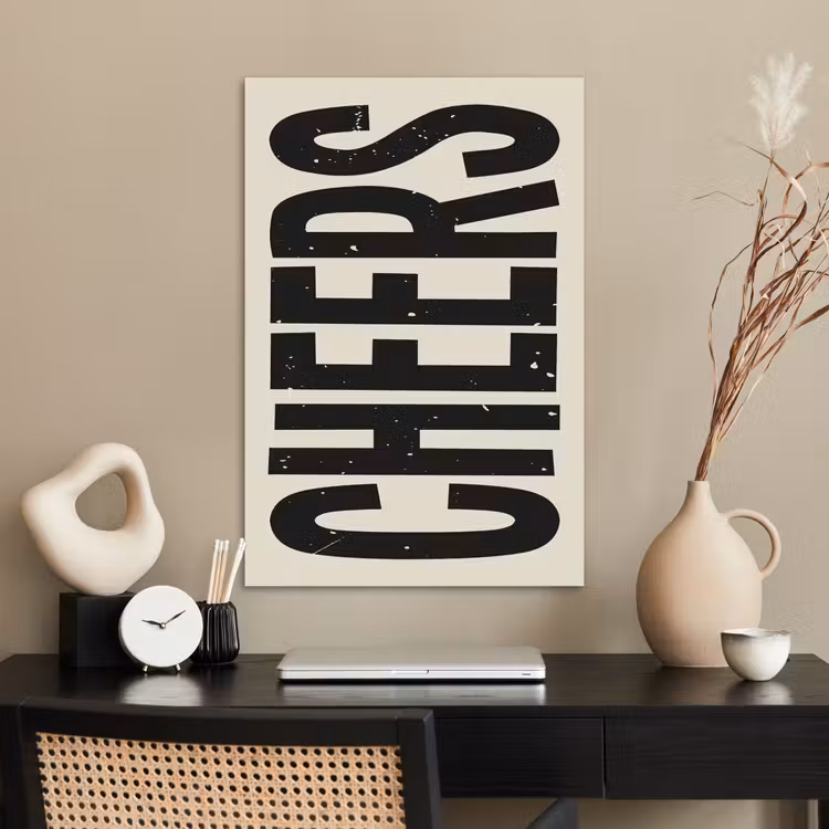Poster - Cheers - Japandi - Zwart - Letters — 2