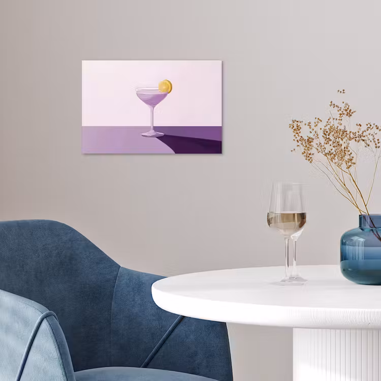 Poster - Cocktail - Paars - Minimalistisch - Citroen — 4