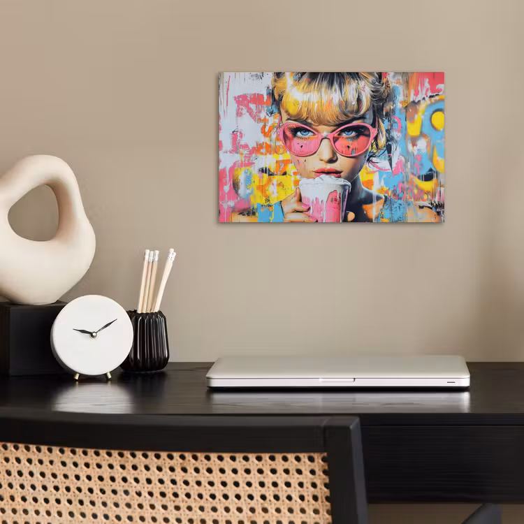 Poster - Expressief - Milkshake - Vrouw - Felle kleuren — 2