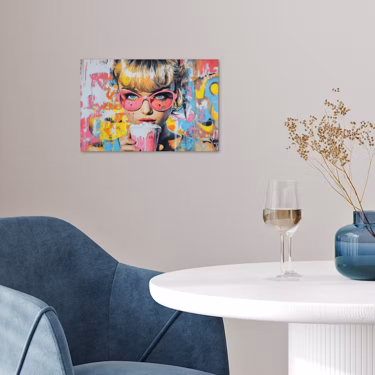 Poster - Expressief - Milkshake - Vrouw - Felle kleuren — 4