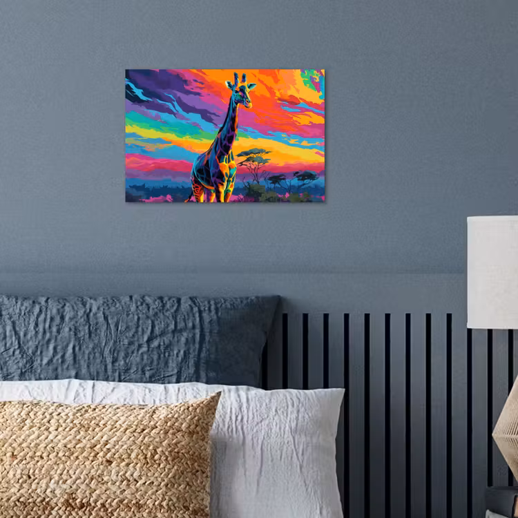 Poster - Giraffe - Savanna - Lucht - Gekleurd — 3