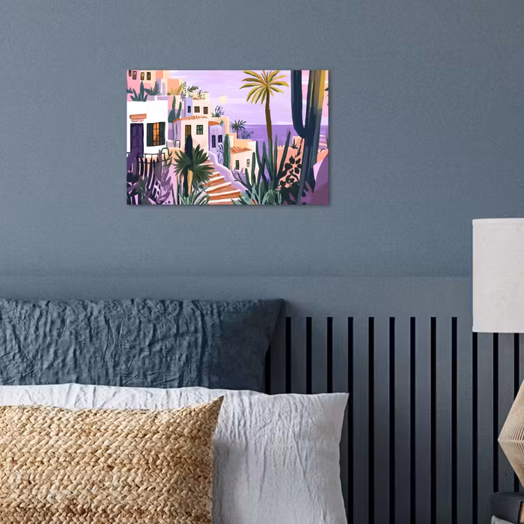 Poster - Huizen - Minimalistisch - Palmbomen - Kust — 3