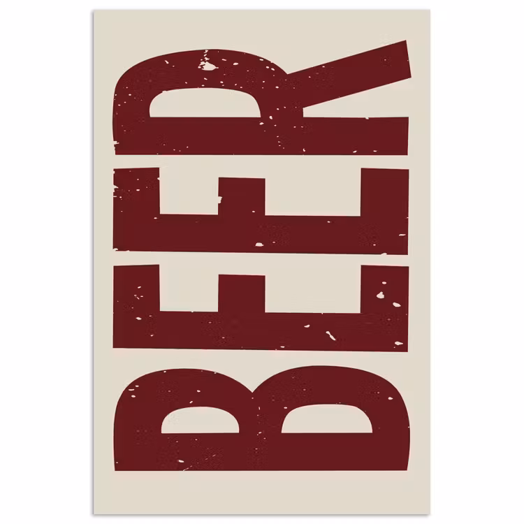 Poster - Japandi - Beer - Red - Retro — 1