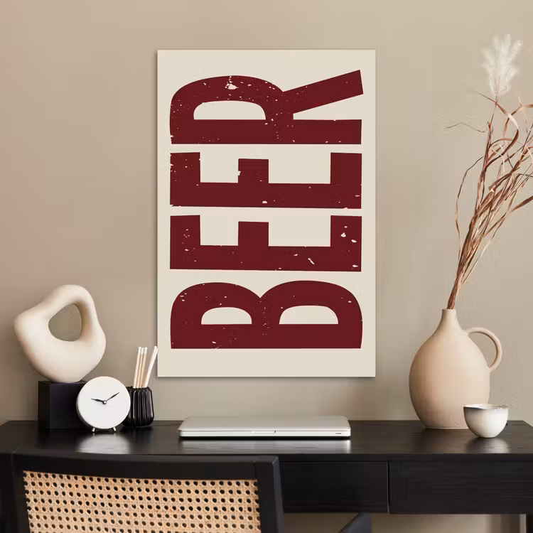 Poster - Japandi - Beer - Red - Retro — 2
