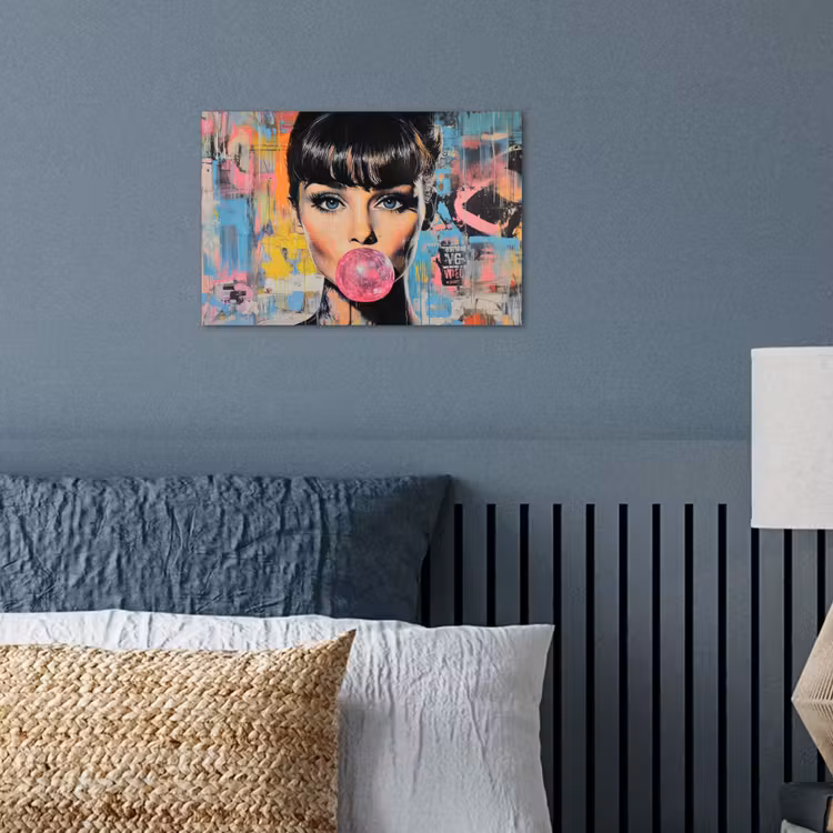 Poster - Kauwgom - Vrouw - Penseelstreken - Modern — 3