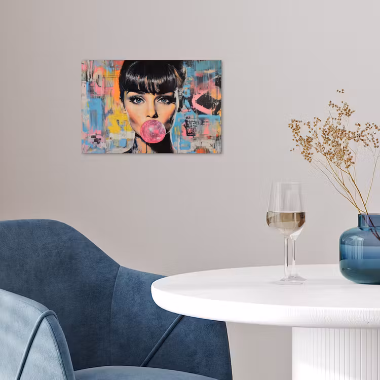 Poster - Kauwgom - Vrouw - Penseelstreken - Modern — 4